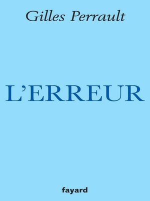 cover image of L'Erreur